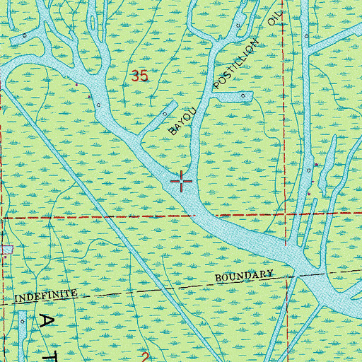Topographic Map of Bayou Postillion, LA