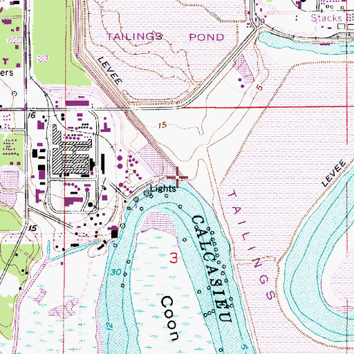 Topographic Map of Bayou Verdine, LA