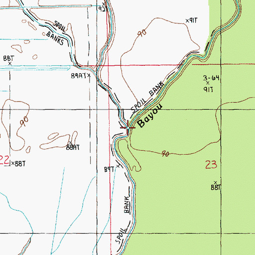 Topographic Map of Buck Bayou, LA