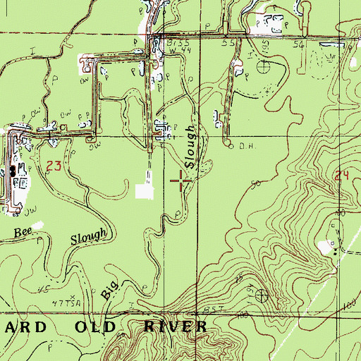 Topographic Map of Bugger Branch, LA