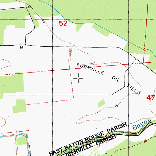 Topographic Map of Burtville Oil Field, LA