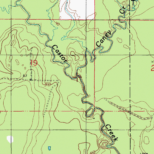 Topographic Map of Caney Creek, LA