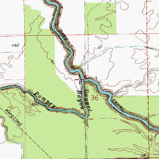 Topographic Map of Cappel Bayou, LA