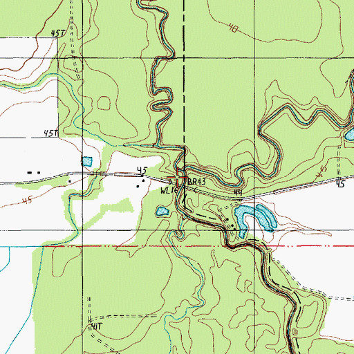 Topographic Map of Castor Creek, LA