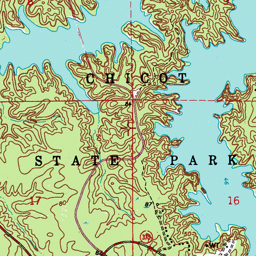 Topographic Map of Chicot State Park, LA