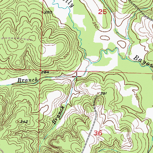 Topographic Map of Pill Branch, AR