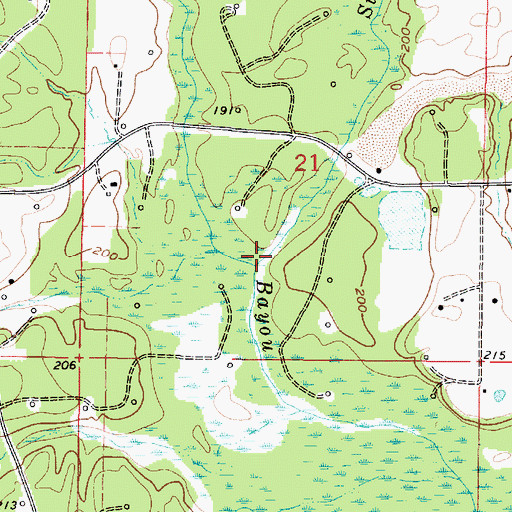 Topographic Map of Clear Creek, LA