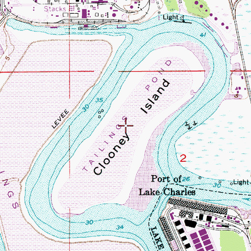 Topographic Map of Clooney Island, LA