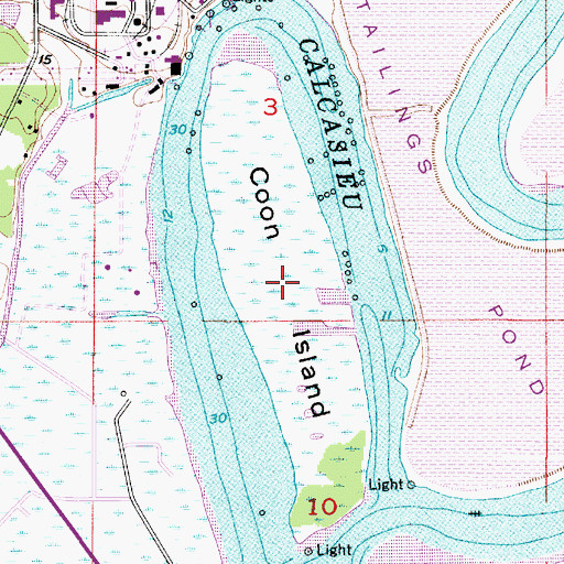 Topographic Map of Coon Island, LA