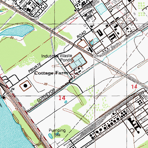 Topographic Map of Cottage Farm, LA