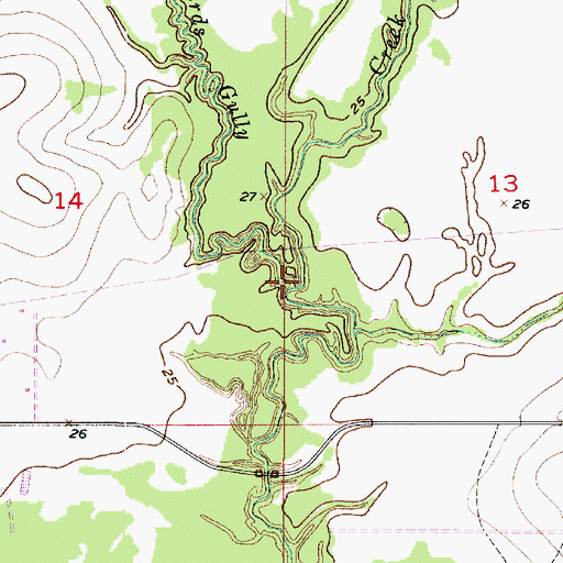 Topographic Map of Cowards Gully, LA