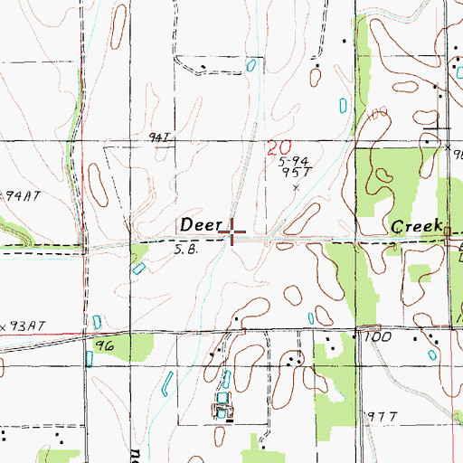 Topographic Map of Deer Creek, LA