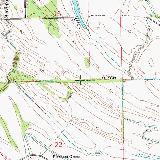 Topographic Map of Ditch Number One, LA