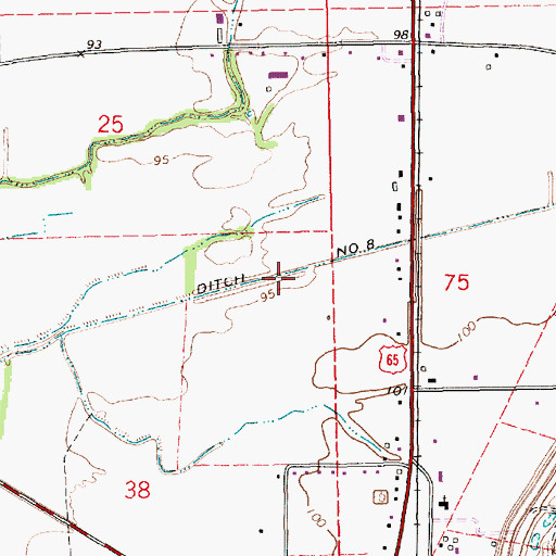 Topographic Map of Ditch Number Eight, LA