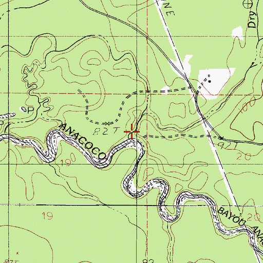 Topographic Map of Dry Branch, LA