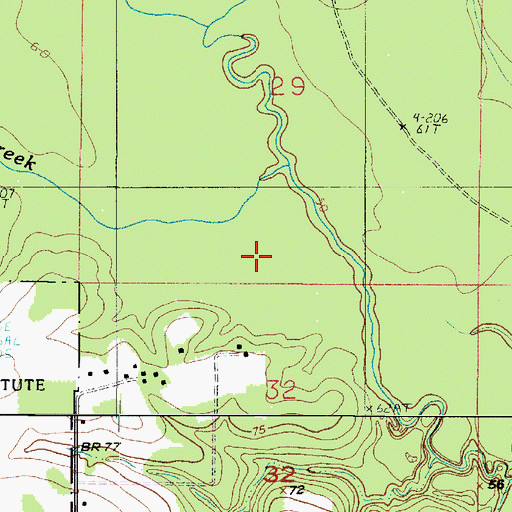 Topographic Map of Dry Creek, LA