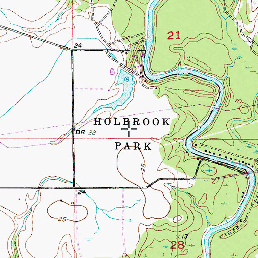 Topographic Map of Holbrook Park, LA