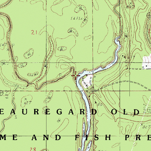 Topographic Map of Hoosier Creek, LA