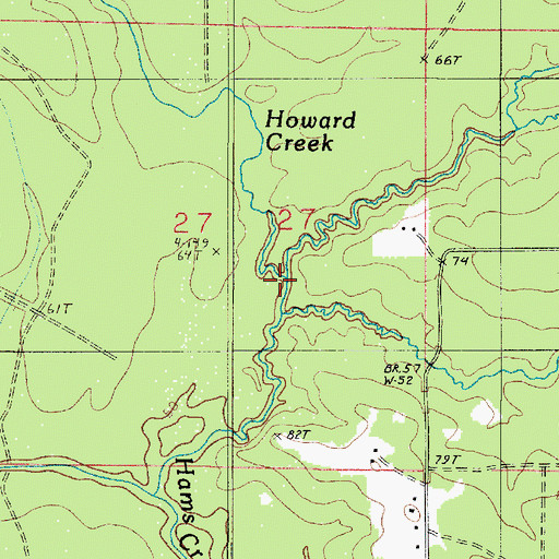 Topographic Map of Howard Creek, LA