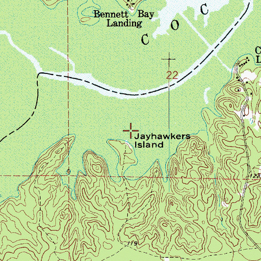 Topographic Map of Jayhawkers Island, LA