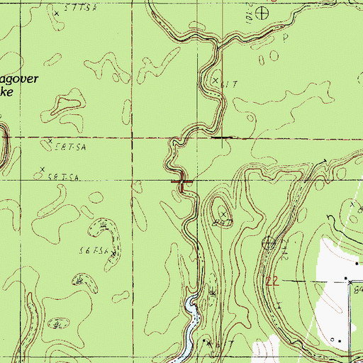 Topographic Map of Johnson Branch, LA