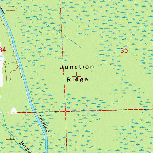 Topographic Map of Junction Ridge, LA