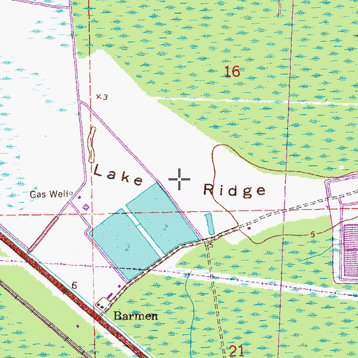 Topographic Map of Lake Ridge, LA