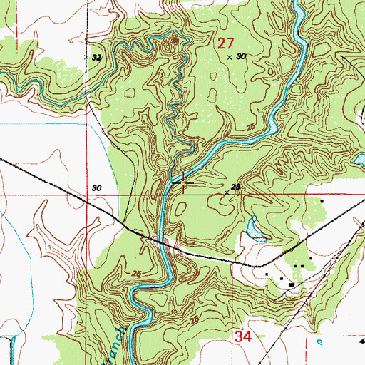 Topographic Map of Little Creek, LA