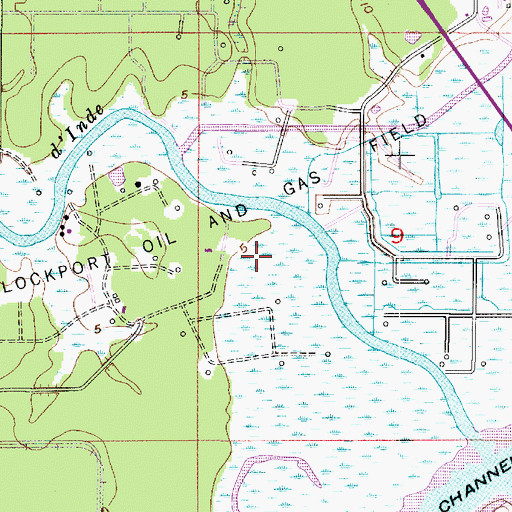 Topographic Map of Lockport Oil and Gas Field, LA