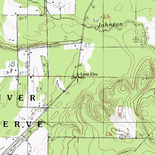 Topographic Map of Lone Pine Church, LA