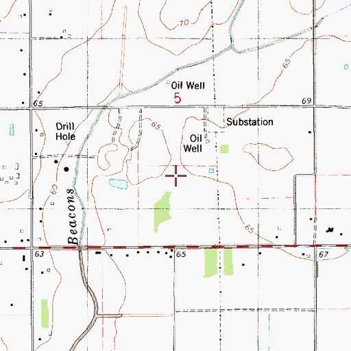 Topographic Map of Mamou Oil Field, LA