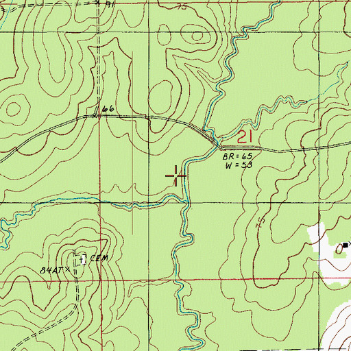 Topographic Map of Merry Gully, LA
