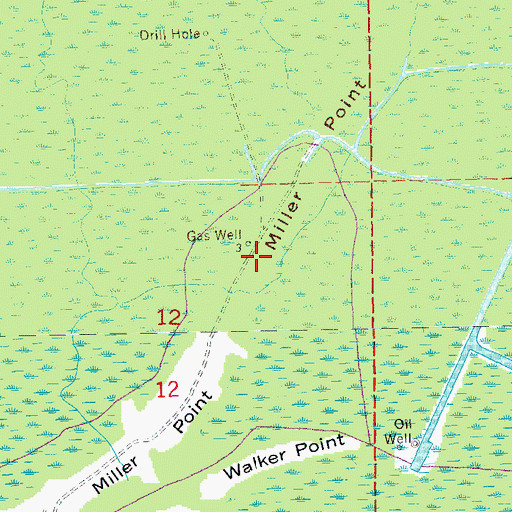 Topographic Map of Miller Point, LA