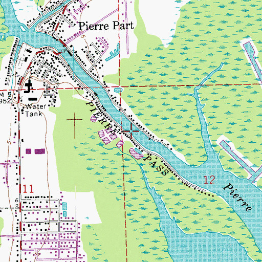 Topographic Map of Pierre Pass, LA