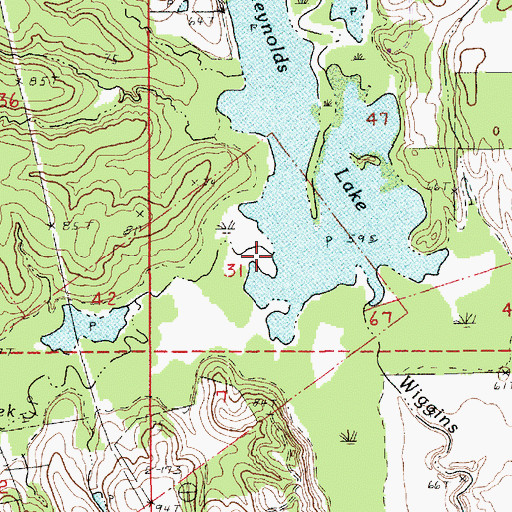 Topographic Map of Pillars Creek, LA