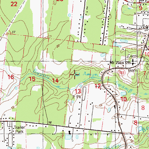 Topographic Map of Roddy Bayou, LA