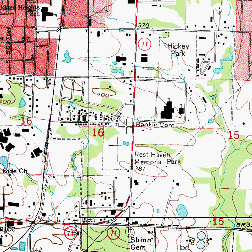 Topographic Map of Rankin Cemetery, AR