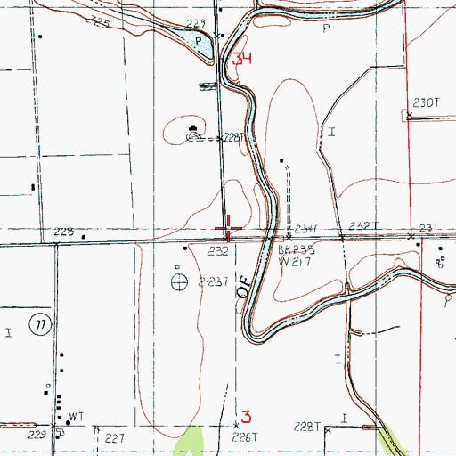 Topographic Map of Red Line School, AR