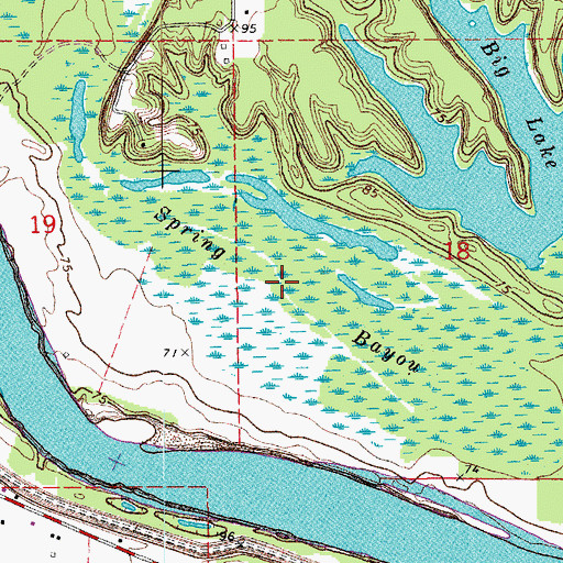 Topographic Map of Spring Bayou, LA