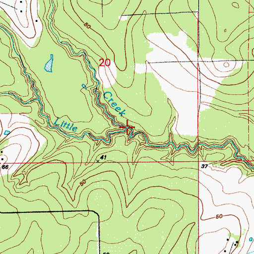 Topographic Map of Tiger Glade Creek, LA
