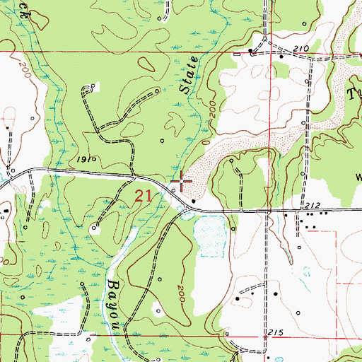 Topographic Map of Tyson Branch, LA