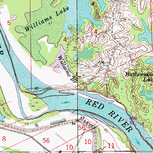 Topographic Map of Williams Branch, LA