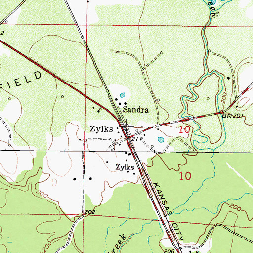 Topographic Map of Zylks, LA