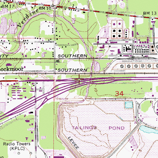 Topographic Map of Interchange 26, LA
