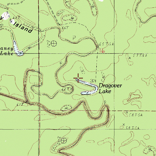 Topographic Map of Dragover Lake, LA