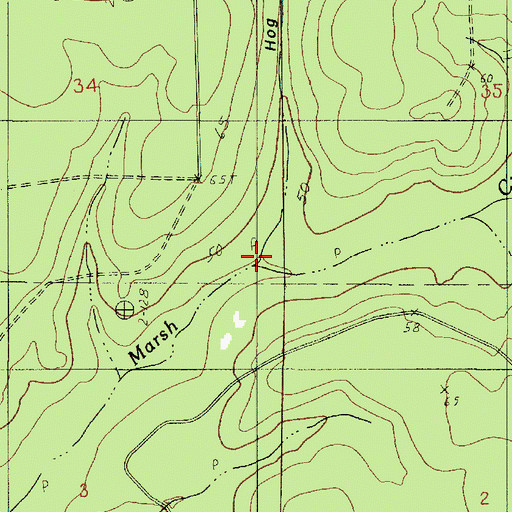 Topographic Map of Hog Pen Gully, LA
