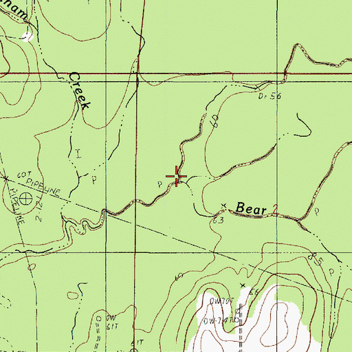 Topographic Map of White Oak Gully, LA