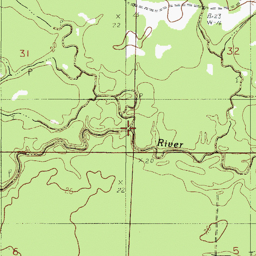 Topographic Map of Persimmon Gully, LA