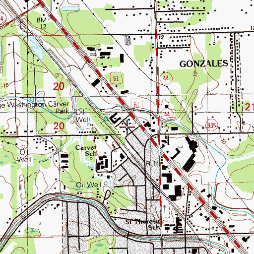 Topographic Map of Saint Gregorys Episcopal Church, LA