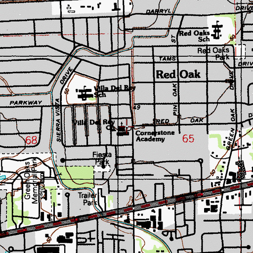 Topographic Map of Villa Del Rey Church of God, LA